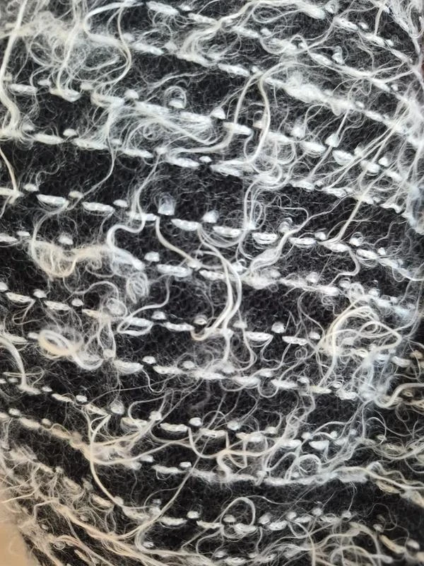 Suéter vintage con cremallera negro y blanco texturizado talla única – photo 14